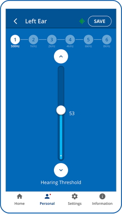 Built-in hearing assessment in W&H BeHear app