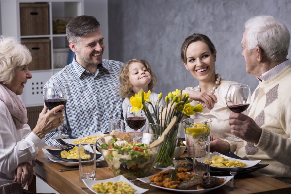 Good communication at extended family meal