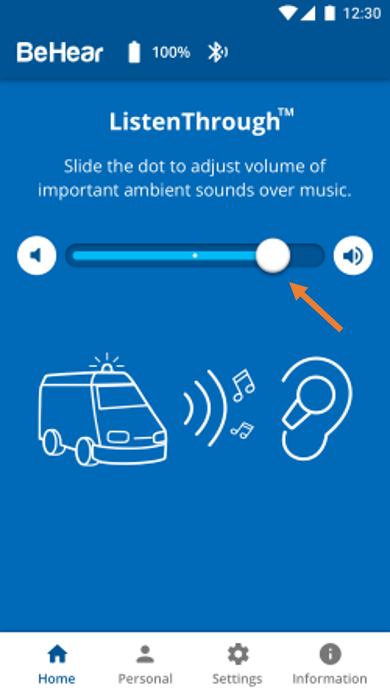 ListenThrough Slider Adjustment