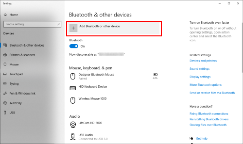 Add a Bluetooth device on Windows PC - part 1