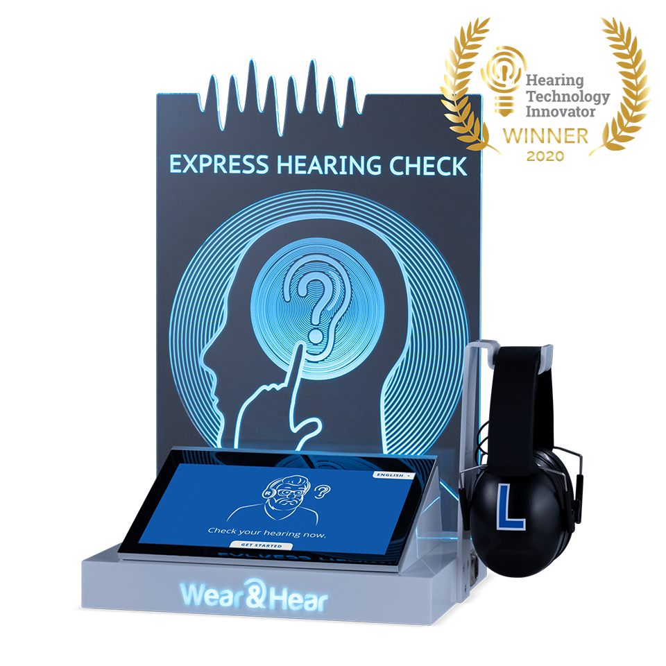 express hearing check kiosk with HTI award