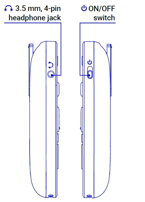 BeHear SMARTO personal amplifier mechanical diagram (side view)